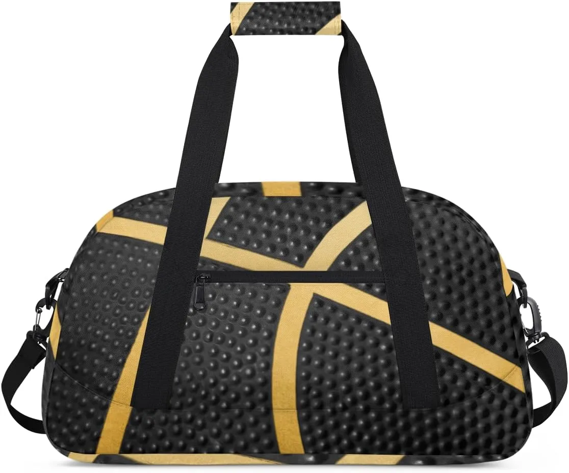 Basketball Textured Black Boys Girls Gym Bag Dance Perform Training Duffel Bags Weekender Carry-On Tote Luggage Bag Ideal for School Practice or Overnight Trips Basketball