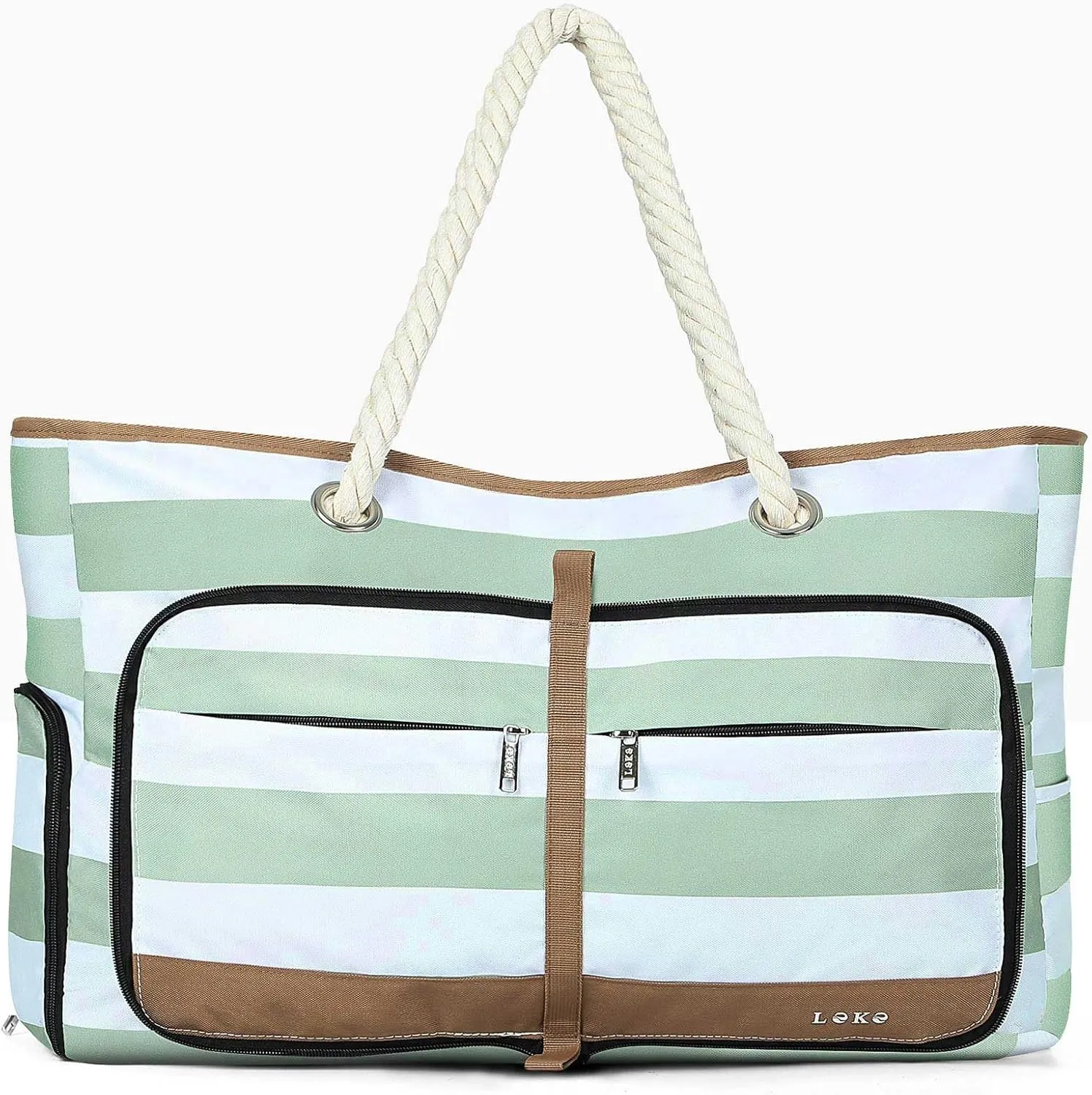 Beach Bag for Women - 35L Large Tote Bag, Waterproof & Sandproof, Zippered Carry On Bag for Pool, Beach & Travel