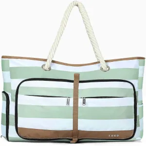 Beach Bag for Women - 35L Large Tote Bag, Waterproof & Sandproof, Zippered Carry On Bag for Pool, Beach & Travel