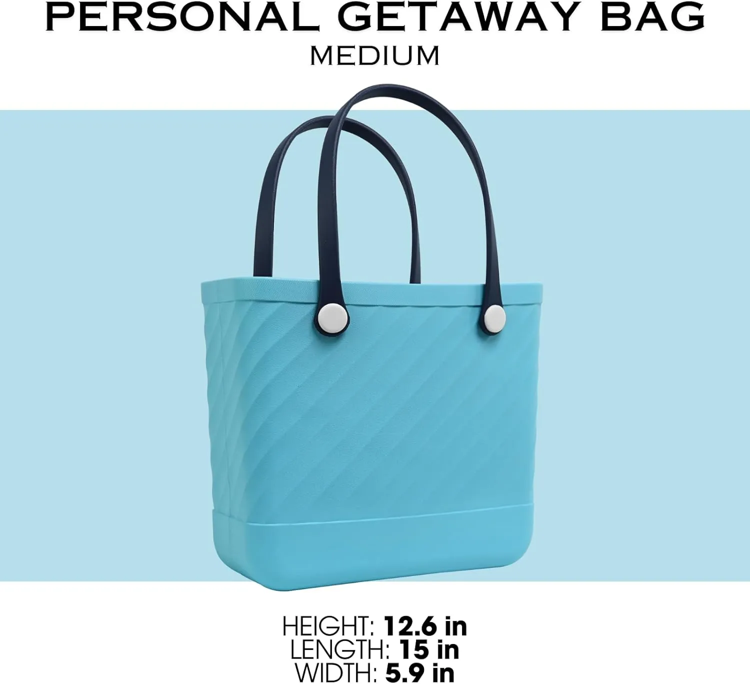Beach Bag Rubber Tote No-holes Sandproof Waterproof Tote Bag with Zipper Pocket for Pool Boat Sports Getaway bag