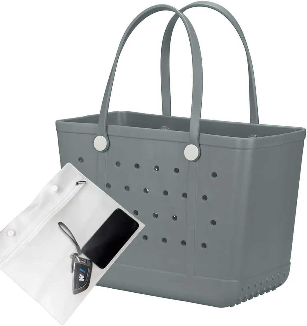 Beach Bag X Large Rubber Beach Tote Bag, Waterproof Washable Open for Women Croc Bag Hand Bag for Beach Pool Yoga