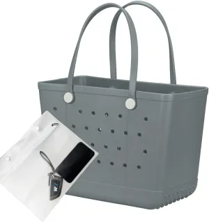 Beach Bag X Large Rubber Beach Tote Bag, Waterproof Washable Open for Women Croc Bag Hand Bag for Beach Pool Yoga