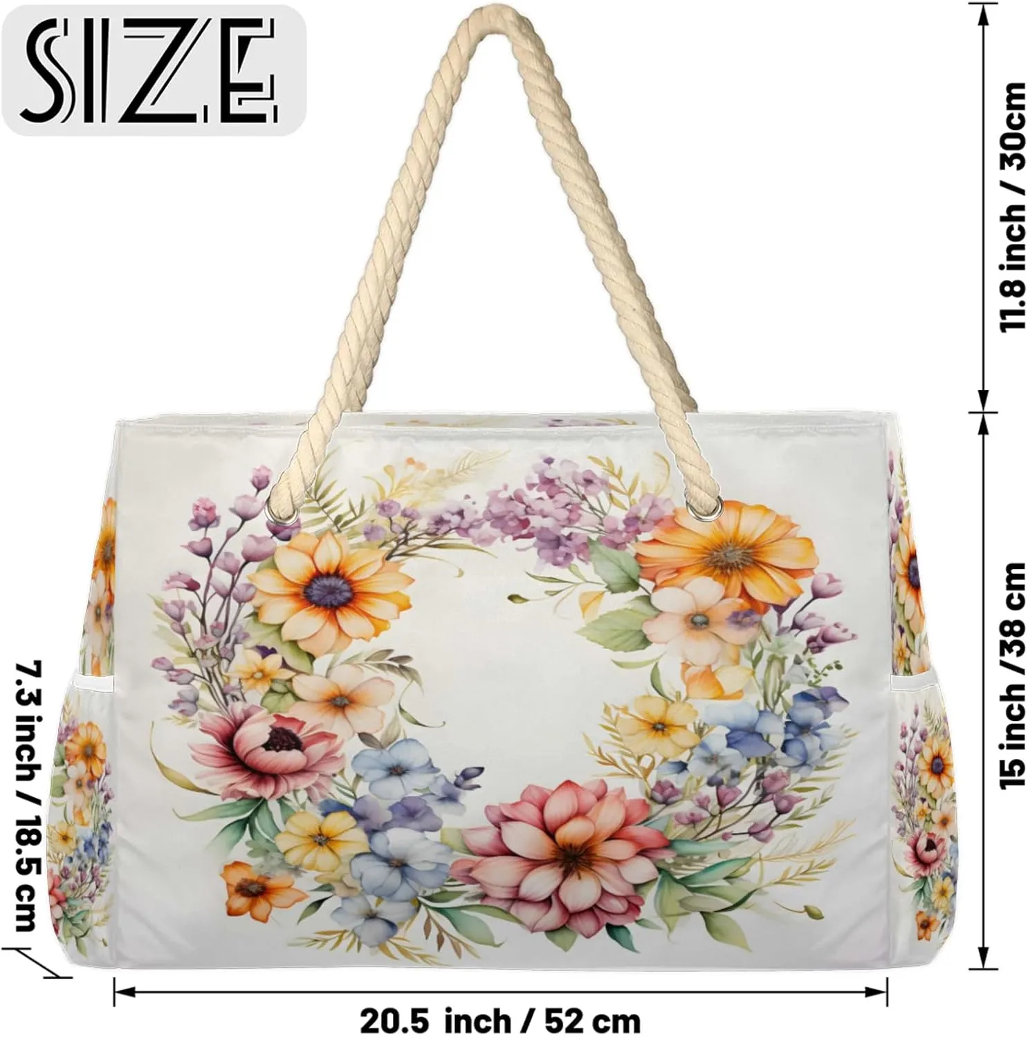 Beach Bags for Women Large Beach Tote Bag, Waterproof Sandproof Swim Pool Bag with Zipper