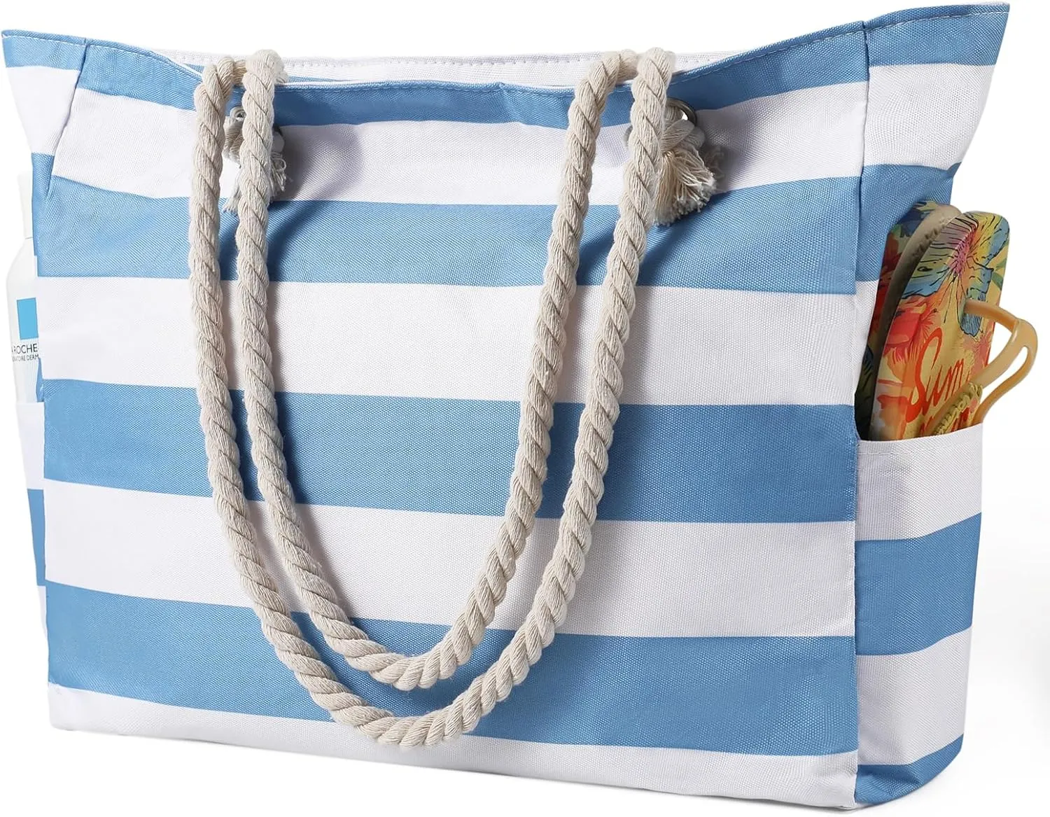 Beach Bags for Women - Large Beach Tote Bag, Women Sandproof Pool Bag for Pool Gym Grocery Travel