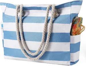 Beach Bags for Women - Large Beach Tote Bag, Women Sandproof Pool Bag for Pool Gym Grocery Travel