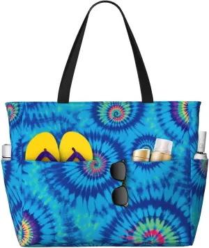 Beach Bags for Women Waterproof Sandproof Women Tote Bag, Large Beach Bag with Zipper for Gym Travel Vocation