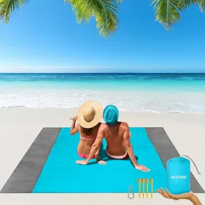 Beach Blanket, 108''*96''(274 * 243cm) Waterproof Sandproof Picnic Blankets for 4-6 Adults, Oversized Lightweight Beach Mat, Big & Compact Picnic Mat for Travel, Camping, Hiking, Beach