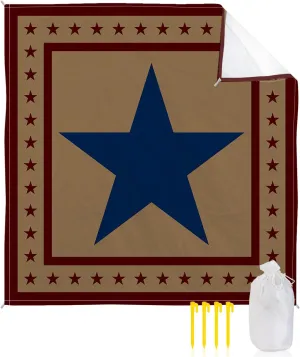 Beach Blanket, Independence Day Flag Day Blue Pentagram Red Stars Freedom Beach Mat 118"x108" Large Picnic Blanket,Sandproof Waterproof Outdoor Beach Blankets for Travel Camping Hiking Beach Vacation