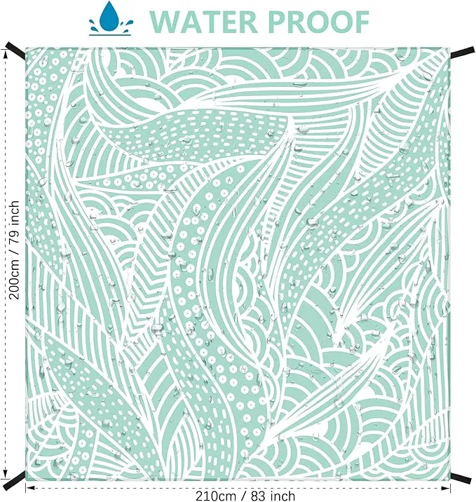 Beach Blanket, Sandproof Beach Mat, Waterproof Quick Drying Lightweight Outdoor Picnic Mat 79" X 83" for 2-4 Adults with Pocket for Travel, Camping, Hiking