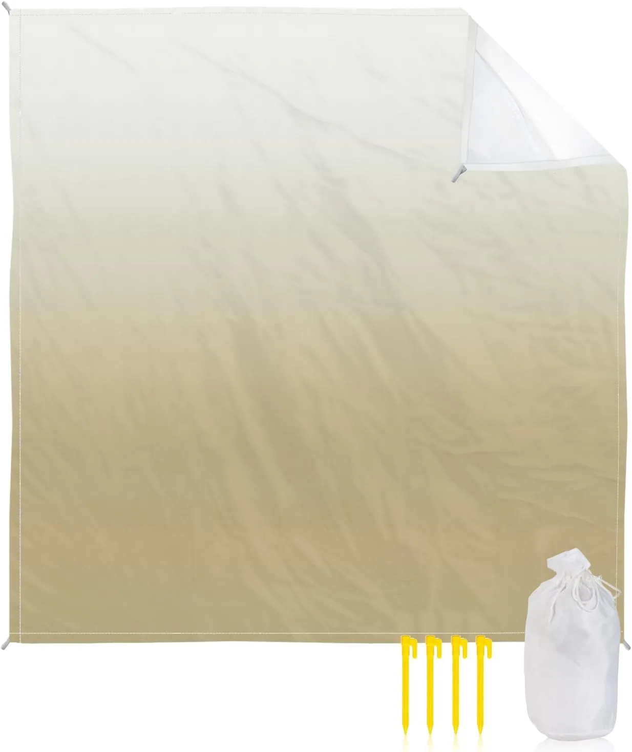Beach Blanket Sandproof, Farm Yellow Gradient Waterproof Beach Mat Lightweight Quick Drying Picnic Blanket Beach Essentials for Travel Camping Hiking 95x80in