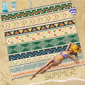 Beach Blanket Sandproof Waterproof 78''×110'' 1-7Adults Oversized,Compact Lightweight Durable Beach Mat for Travel Camping Hiking Picnic Blanket