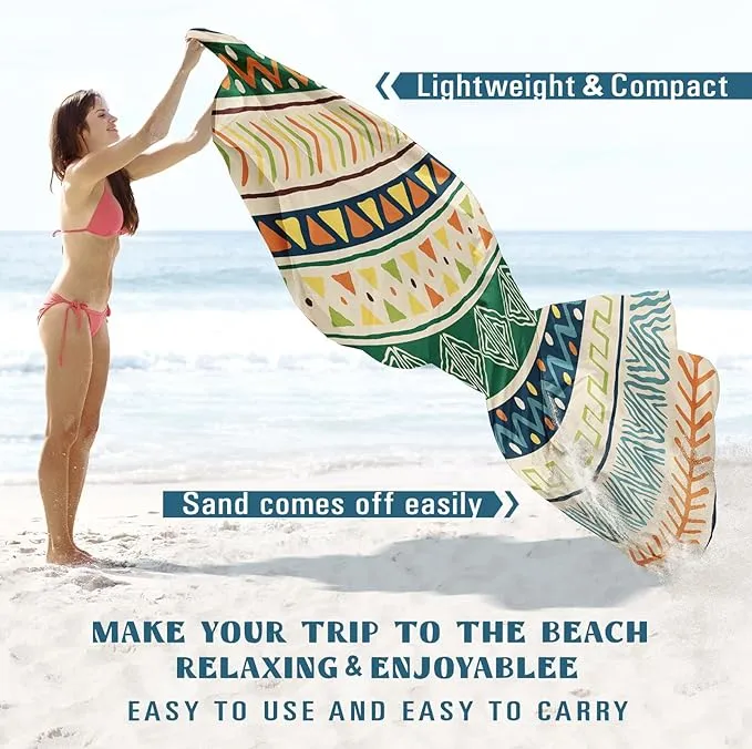 Beach Blanket Sandproof Waterproof 78''×110'' 1-7Adults Oversized,Compact Lightweight Durable Beach Mat for Travel Camping Hiking Picnic Blanket