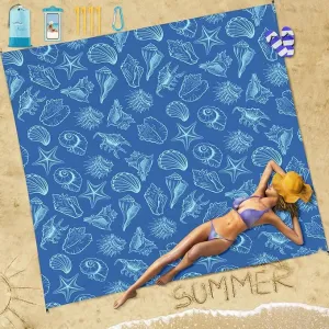 Beach Blanket Sandproof Waterproof 78''×81''1-5Adults Oversized,Compact Lightweight Durable Beach Mat for Travel Camping Hiking Picnic Blanket