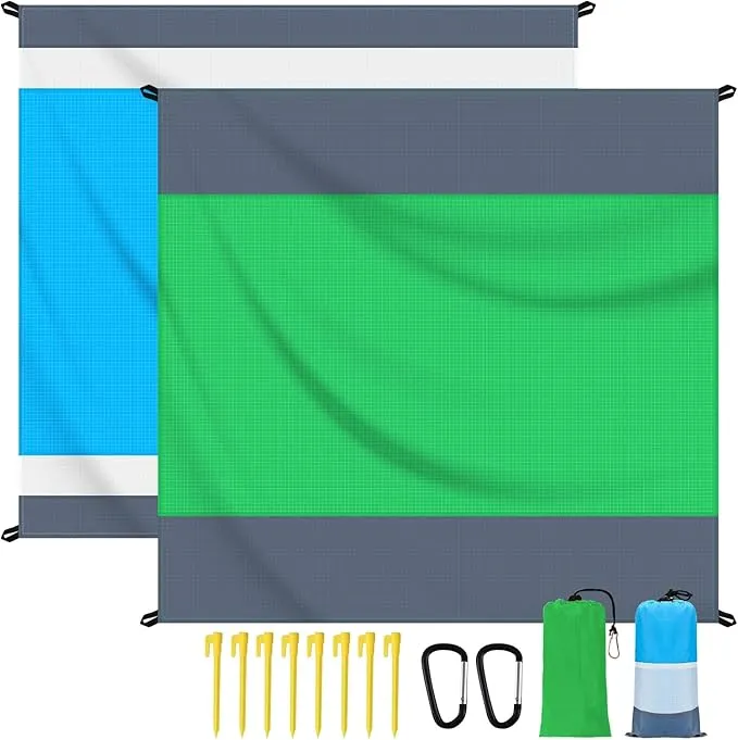 Beach Blanket Water Resistant Sandproof 2 Pack 83x79in Outdoor Blanket Lightweight Windproof Thin Soft Beach Mat for Travel Camping Picnic Beach
