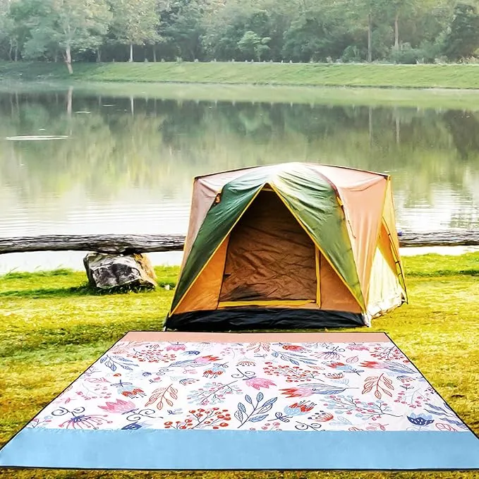 Beach Blanket Waterproof Sandproof Extra Large Beach Mat 79" X 83"/120"x108"for 1-8 Adults Quick Drying Durable Outdoor Picnic Mat for Beach Travel Camping Hiking