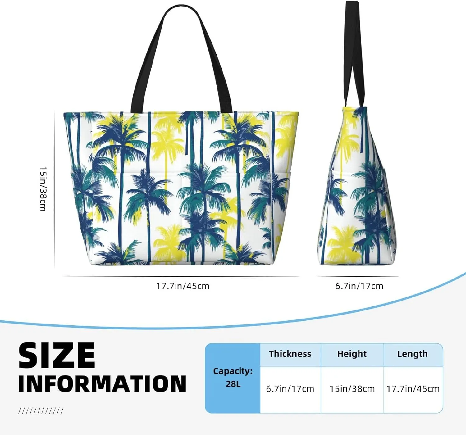 Beach Tote Bag for Women Beach Bag Waterproof and Sandproof Tote Bag with Wet Bag Large Travel Bag for Weekend Travel