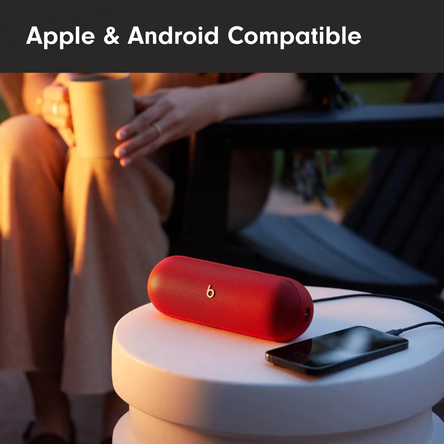 Beats Pill - Portable Bluetooth Speaker - Up to 24H Battery Life, Water Resistant, Bluetooth, Apple & Android Compatible, Seriously Loud Sound for Home, Outdoor and Travel – Statement Red