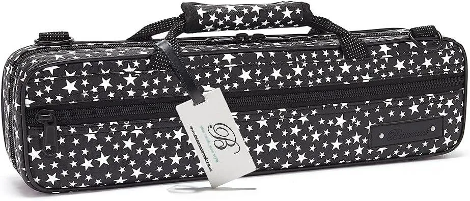 Beaumont "Starry Night" Flute Case With Shoulder Strap - C-Foot Flute Hard Case Cover - Lightweight Canvas C Case for Yamaha, Jupiter, Trevor James Flute Instrument Case