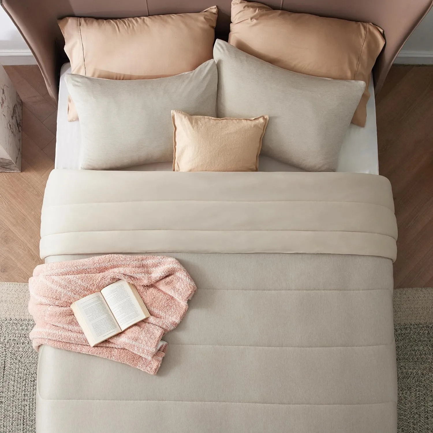 Bedsure King Comforter Set - Cooling and Warm Bed Set, Linen Reversible Bedding for All Season, 3 Pieces, 1 King Size Comforter (102"x90") and 2 Pillow Cases (20"x36")