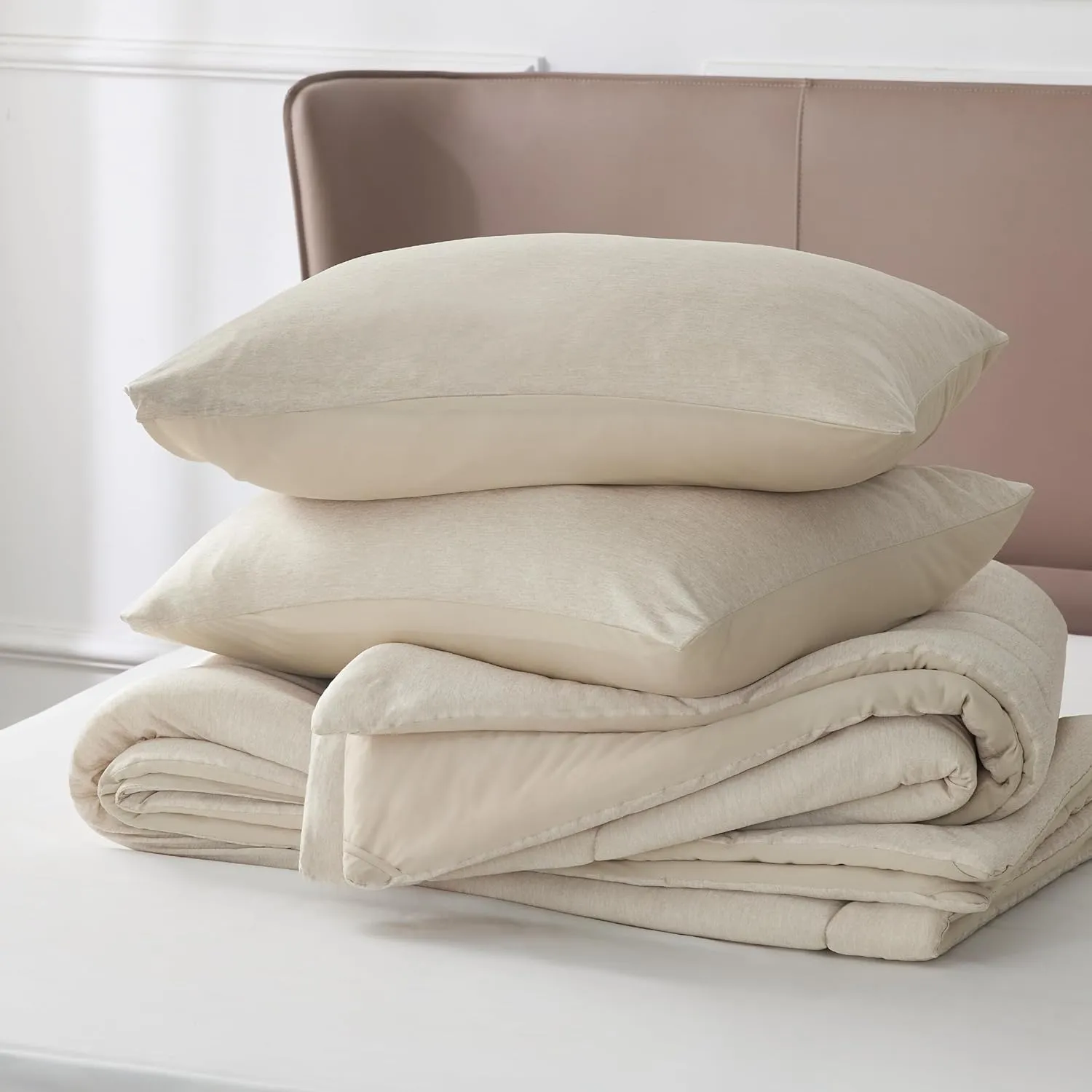 Bedsure King Comforter Set - Cooling and Warm Bed Set, Linen Reversible Bedding for All Season, 3 Pieces, 1 King Size Comforter (102"x90") and 2 Pillow Cases (20"x36")