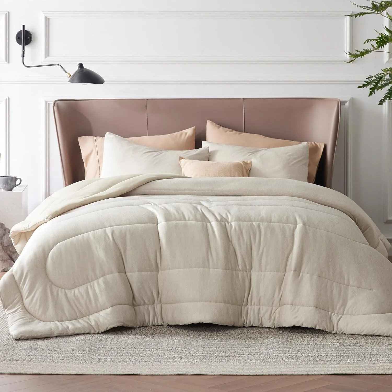 Bedsure King Comforter Set - Cooling and Warm Bed Set, Linen Reversible Bedding for All Season, 3 Pieces, 1 King Size Comforter (102"x90") and 2 Pillow Cases (20"x36")