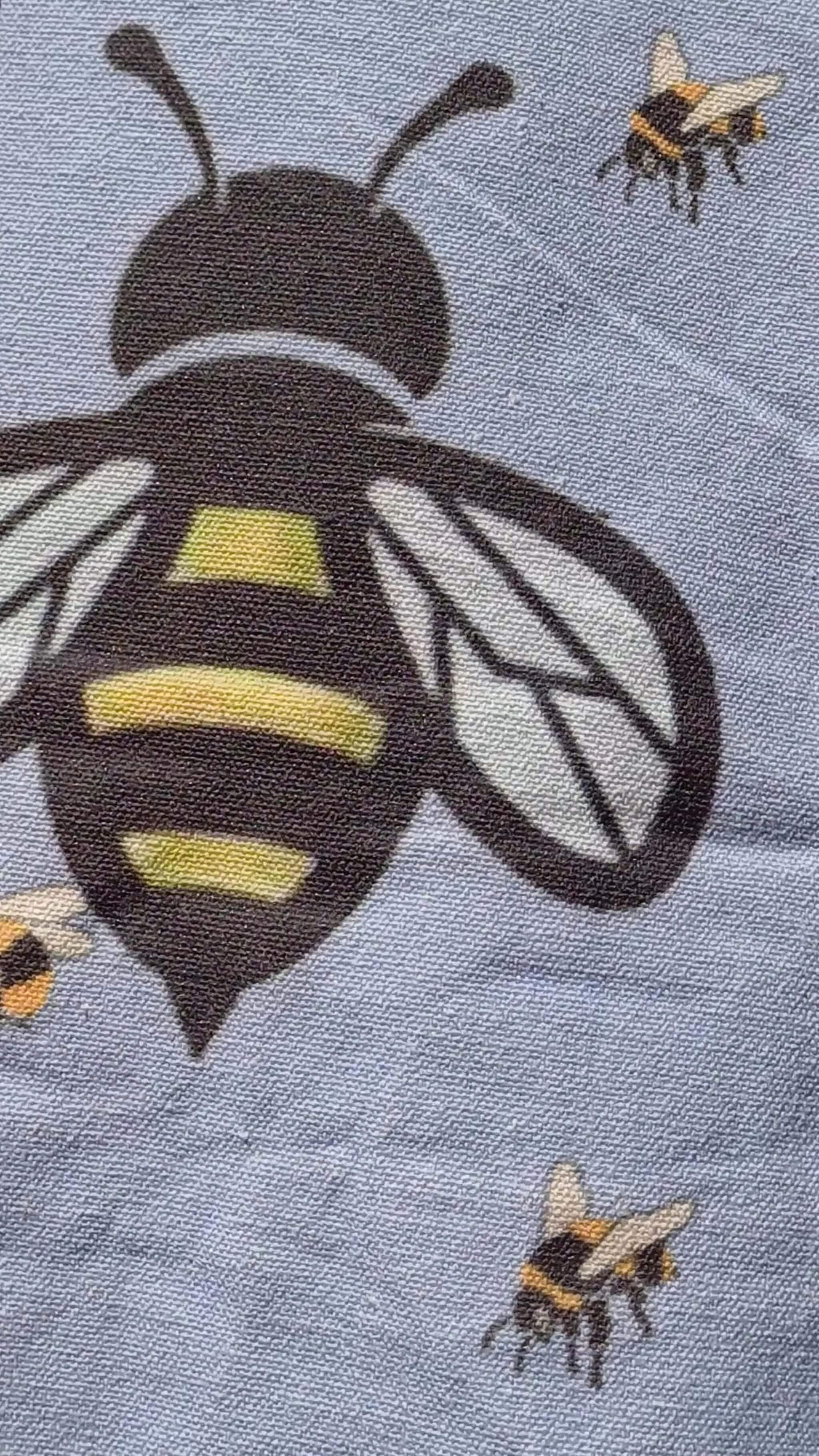 Bee Happy Shopping Tote Bag - 100% Natural Cotton