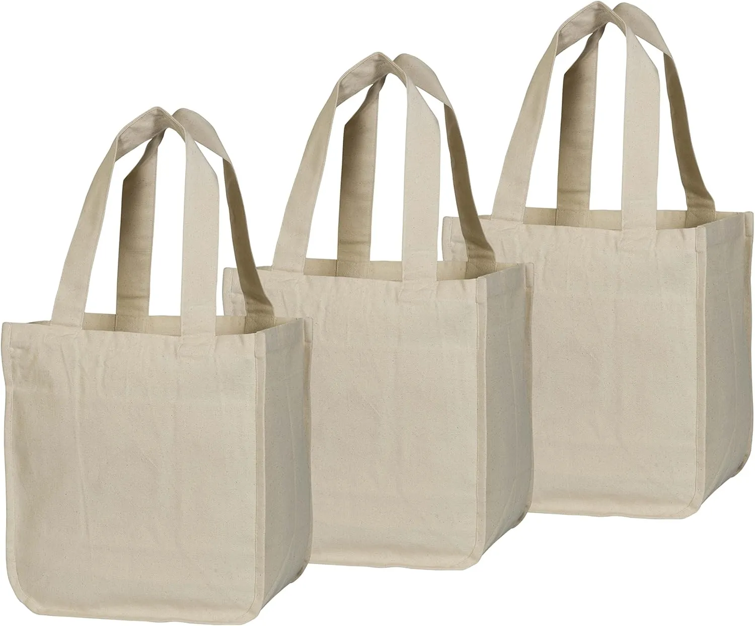 Best Cloth Tote Shopping Bags Heavy Duty & Premium - Reusable Canvas Shopping Bags for Groceries - Washable & Eco-friendly Cloth Beach Bags with Handles - Perfect Picnic Tote Bags (2 Bags)