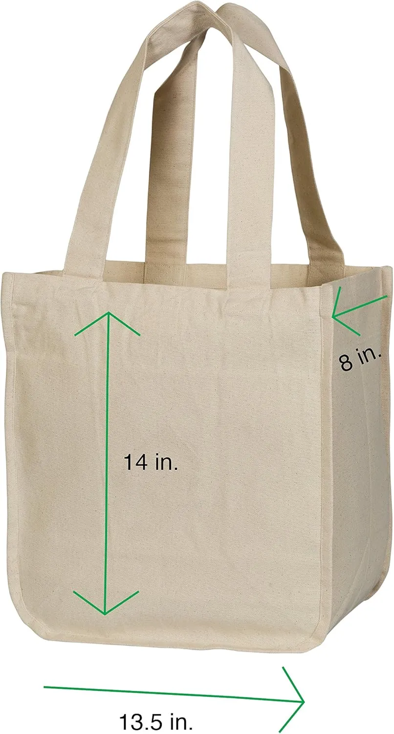 Best Cloth Tote Shopping Bags Heavy Duty & Premium - Reusable Canvas Shopping Bags for Groceries - Washable & Eco-friendly Cloth Beach Bags with Handles - Perfect Picnic Tote Bags (2 Bags)