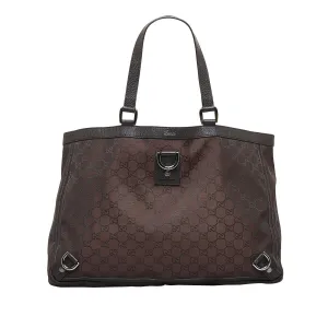 Best-reviewed Tote (SHG-AlBqMB) GG D-Ring Big offer Nylon Gucci Abbey