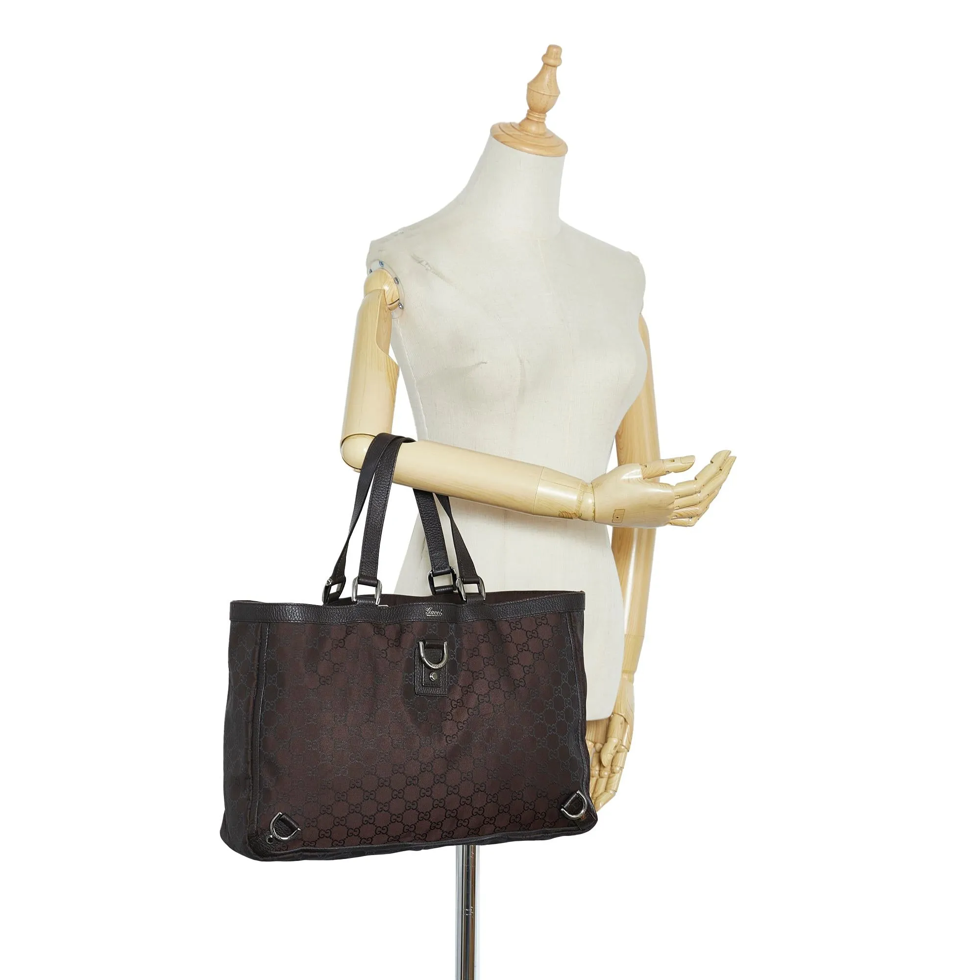 Best-reviewed Tote (SHG-AlBqMB) GG D-Ring Big offer Nylon Gucci Abbey