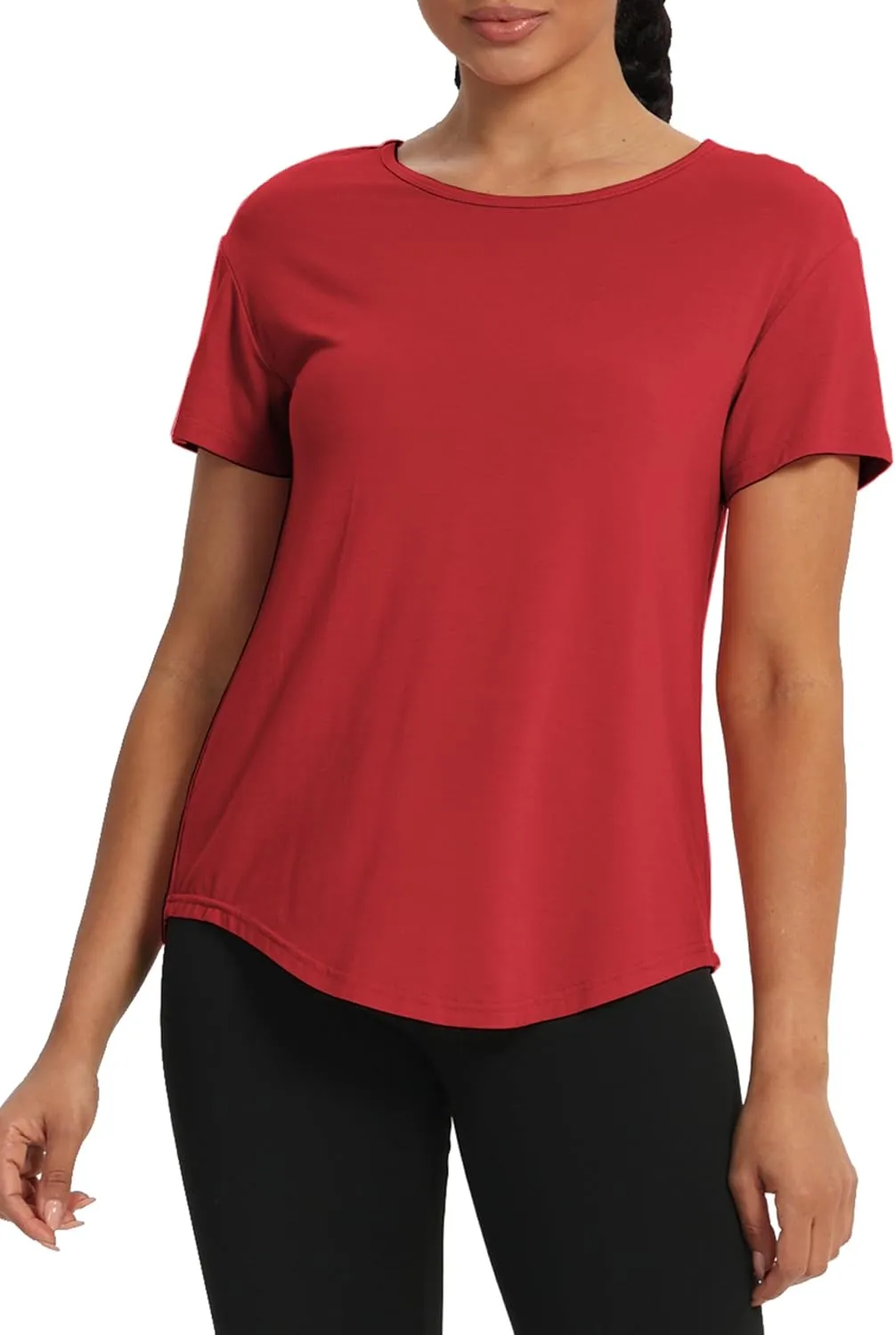 Bestisun Women Short Sleeve Workout Athletic Shirts Tie Back Sports Gym Tops Mesh Yoga Clothes