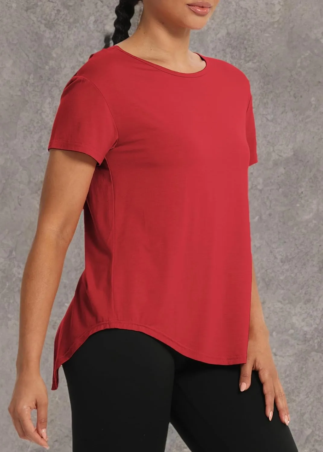 Bestisun Women Short Sleeve Workout Athletic Shirts Tie Back Sports Gym Tops Mesh Yoga Clothes