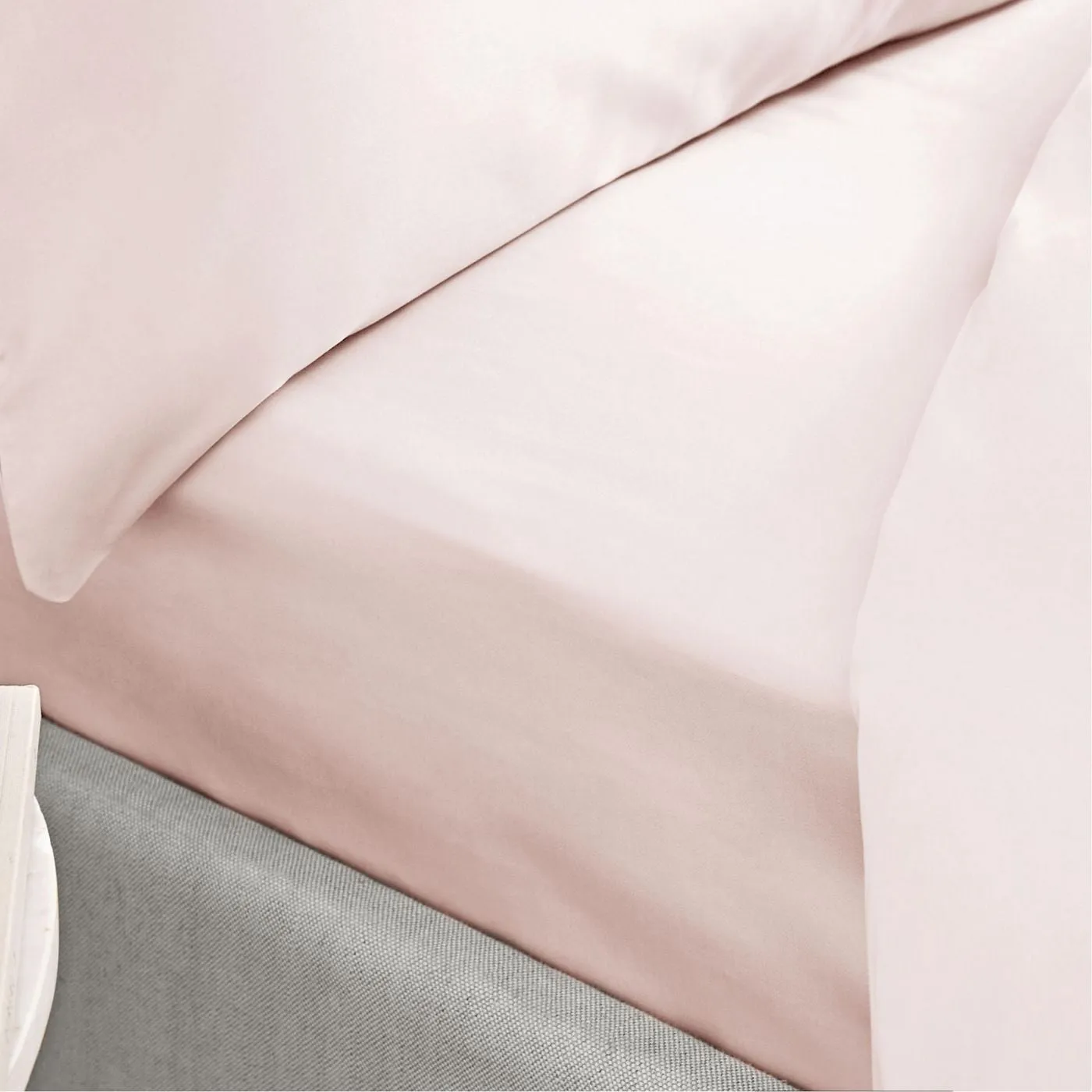 Bianca 400 TC Cotton Sateen Fitted Sheets | Blush
