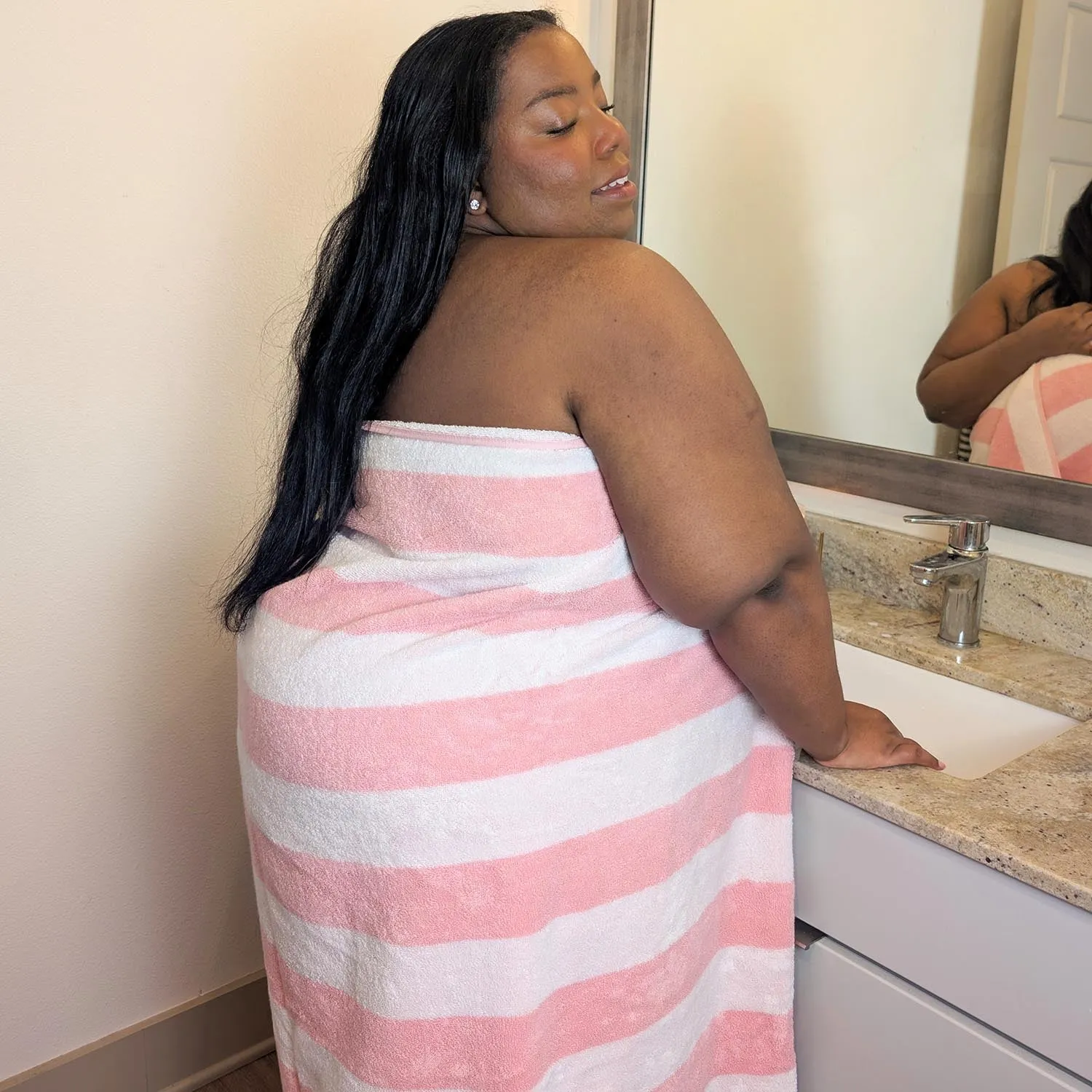 Big Softee Towel - Palm Springs - Pink/White