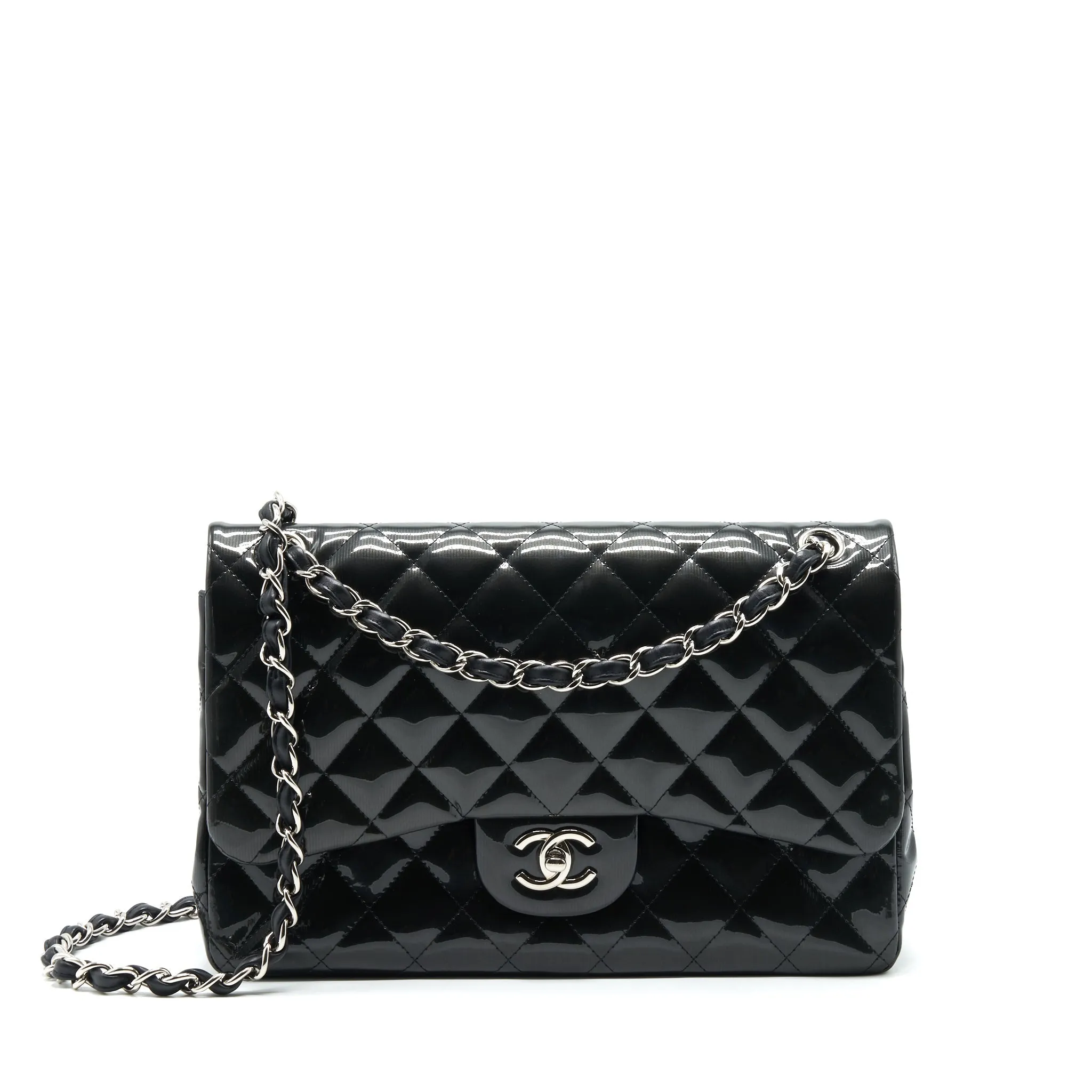Black Flap Classic Jumbo Buy-one-get-one Proactive support Patent Bag Chanel