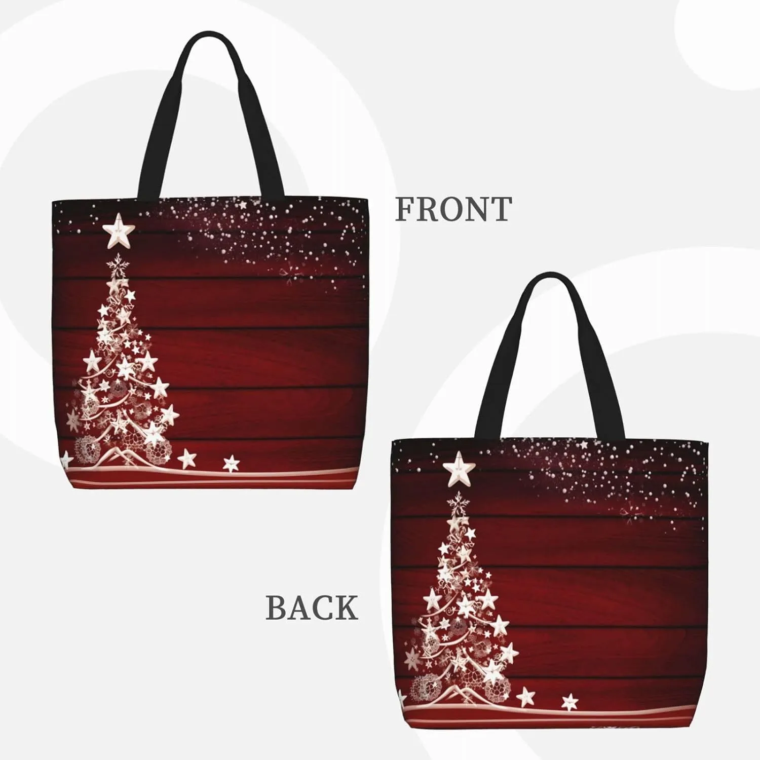 Black Sunflowers Tote Bag for Women, Reusable Grocery Shopping Tote Bags with Zipper, Casual Shoulder Bag Handbags