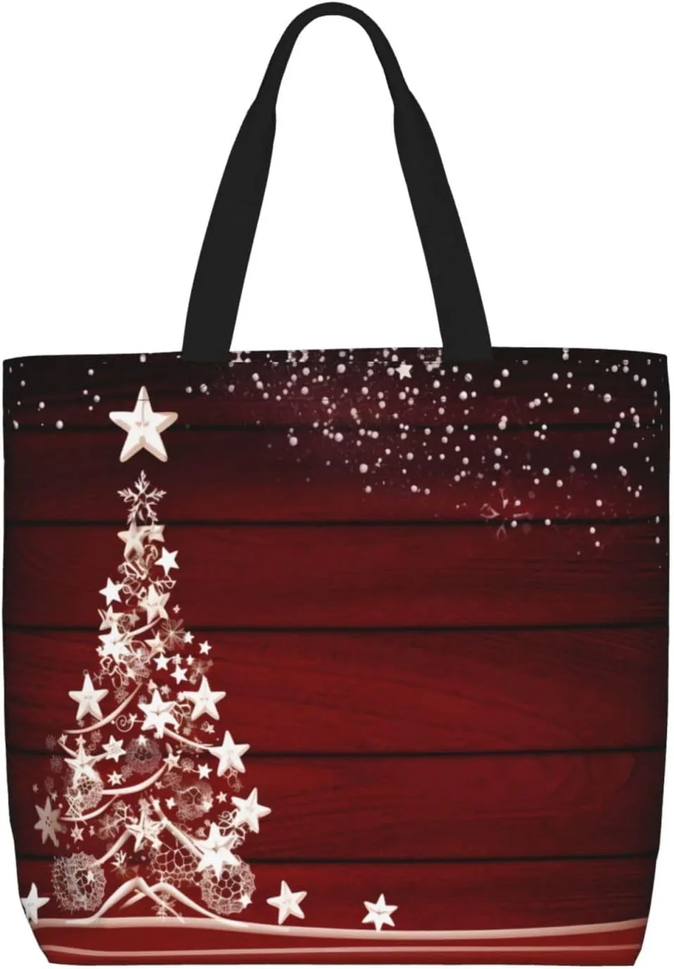 Black Sunflowers Tote Bag for Women, Reusable Grocery Shopping Tote Bags with Zipper, Casual Shoulder Bag Handbags