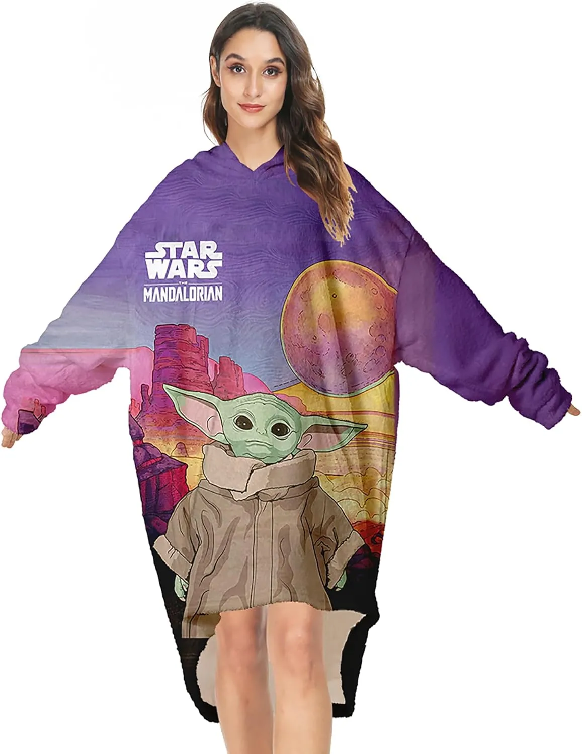 Blanket Hoodie Plus Size Wearable Blankets Oversized Sherpa Sweatshirt With Giant Pocket