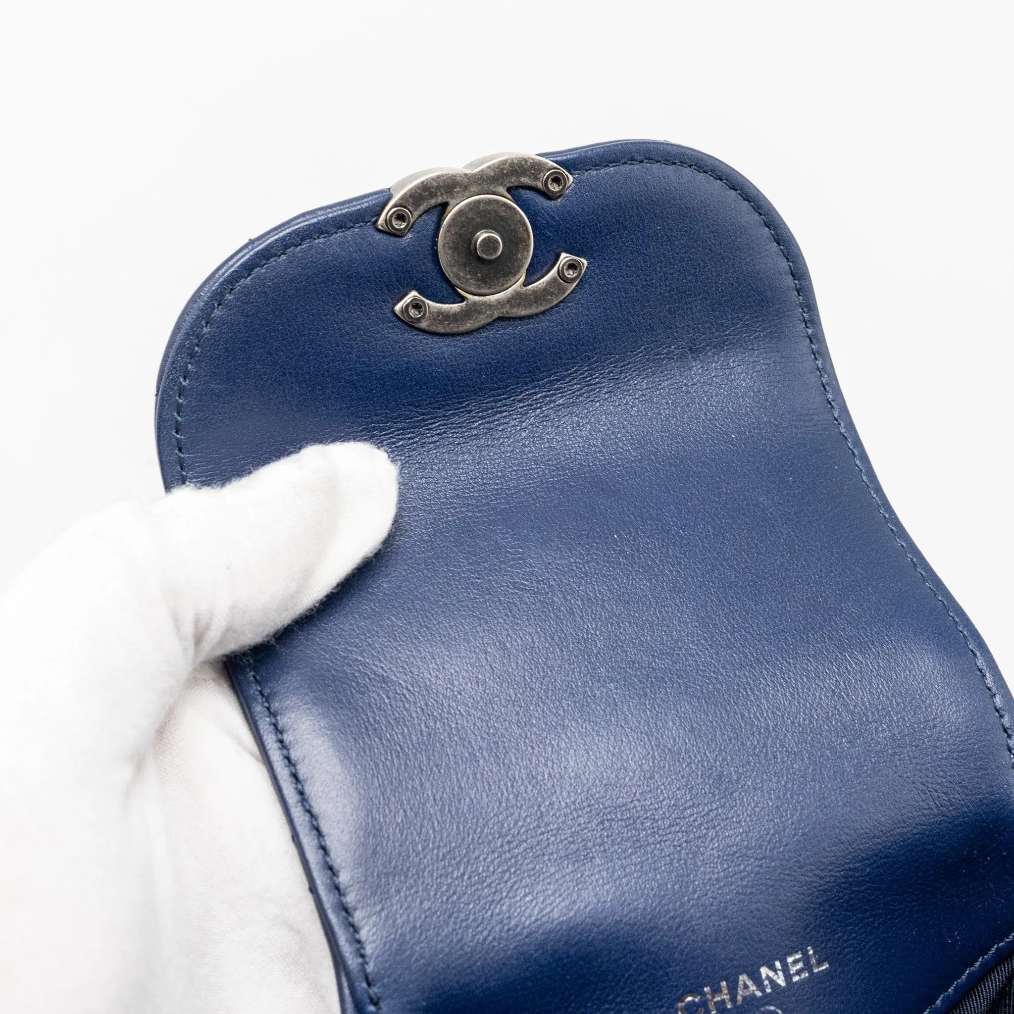 blue bag Flap 20C Ruthenium hardware mini Rapid support trunk Navy Chanel Early-bird price Calfskin