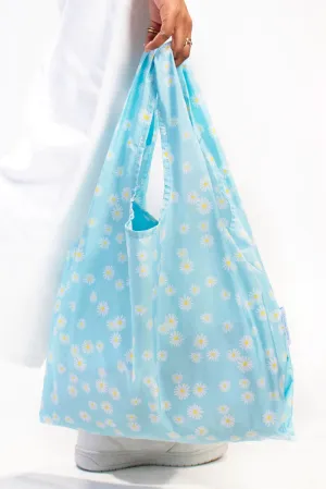 Blue Daisy Medium Recycled Reusable Shopping Bag