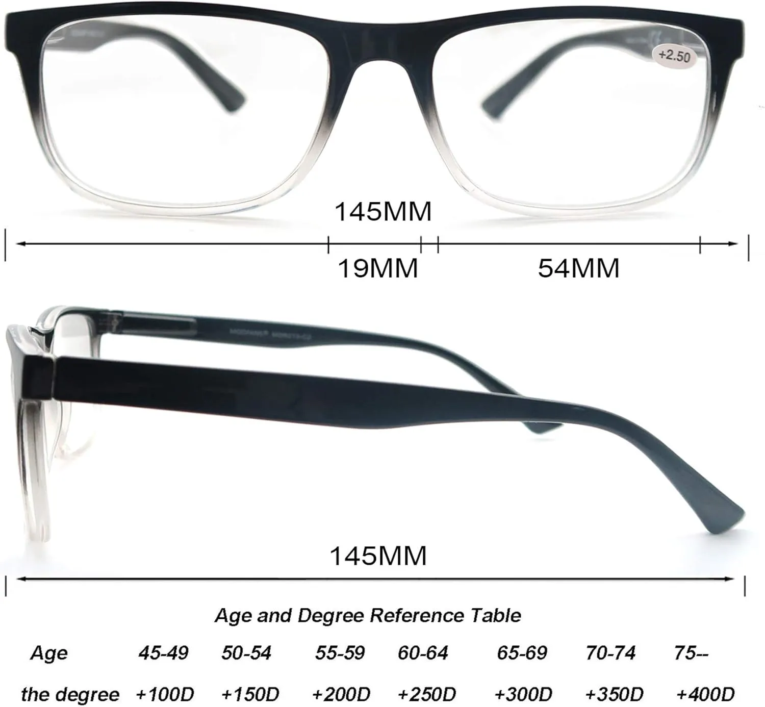 Blue Light Blocking Reading Glasses Men Large Oversized Square Readers Wide fit Cheaters for Men W/Big Head/Large Face