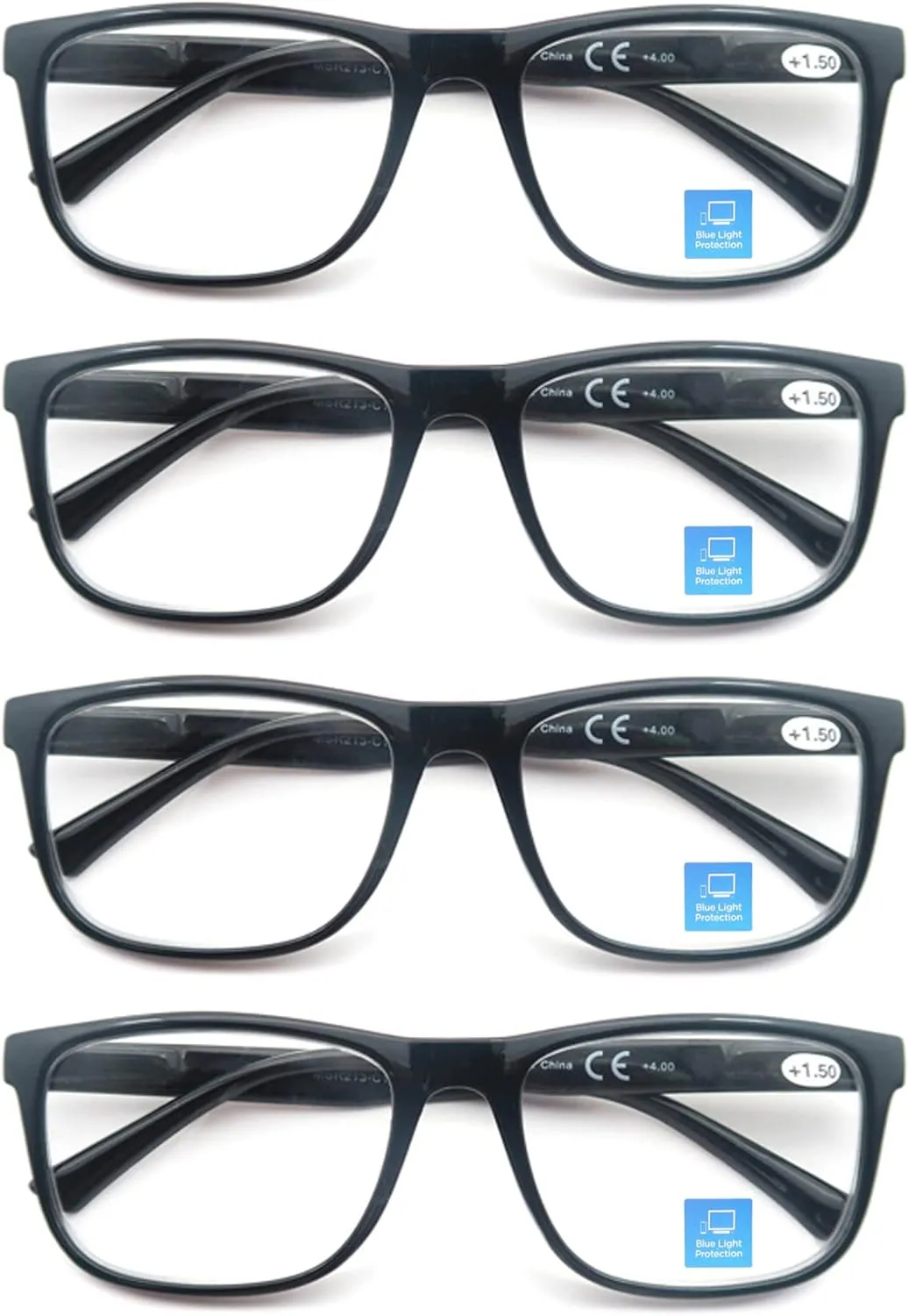 Blue Light Blocking Reading Glasses Men Large Oversized Square Readers Wide fit Cheaters for Men W/Big Head/Large Face