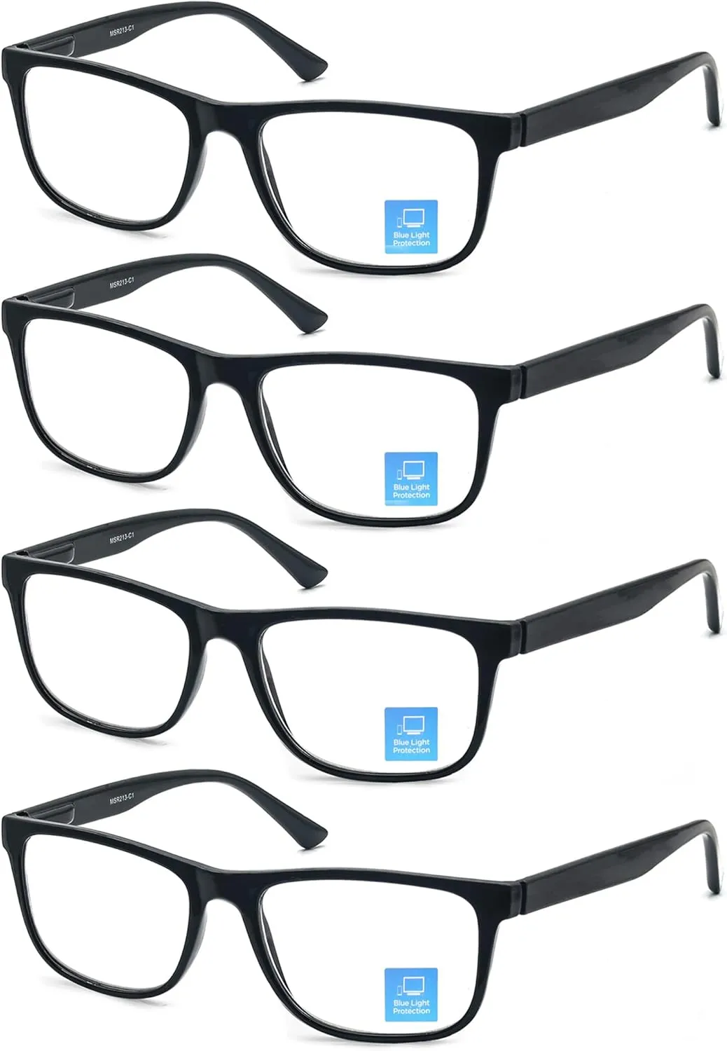 Blue Light Blocking Reading Glasses Men Large Oversized Square Readers Wide fit Cheaters for Men W/Big Head/Large Face