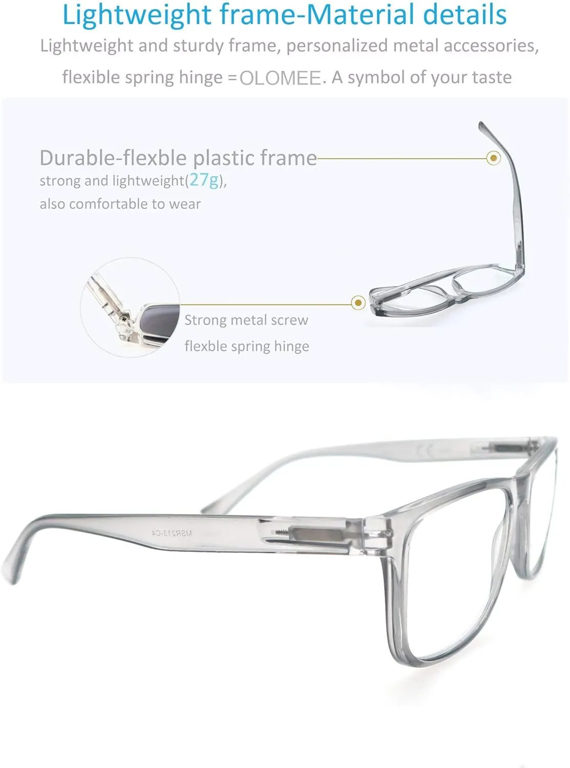 Blue Light Blocking Reading Glasses Men Large Oversized Square Readers Wide fit Cheaters for Men W/Big Head/Large Face
