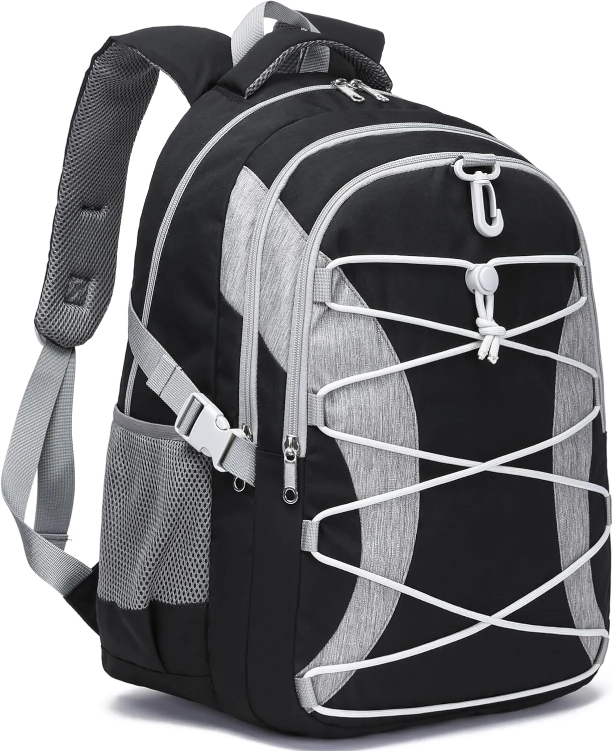 BLUEFAIRY Middle High School Backpack for Boys Girls Large Bookbag with Laptop Compartment Back to School Book Bags for Teens Teenagers Mochilas Escolares para Niños Niñas (Black/Gray, Solid)
