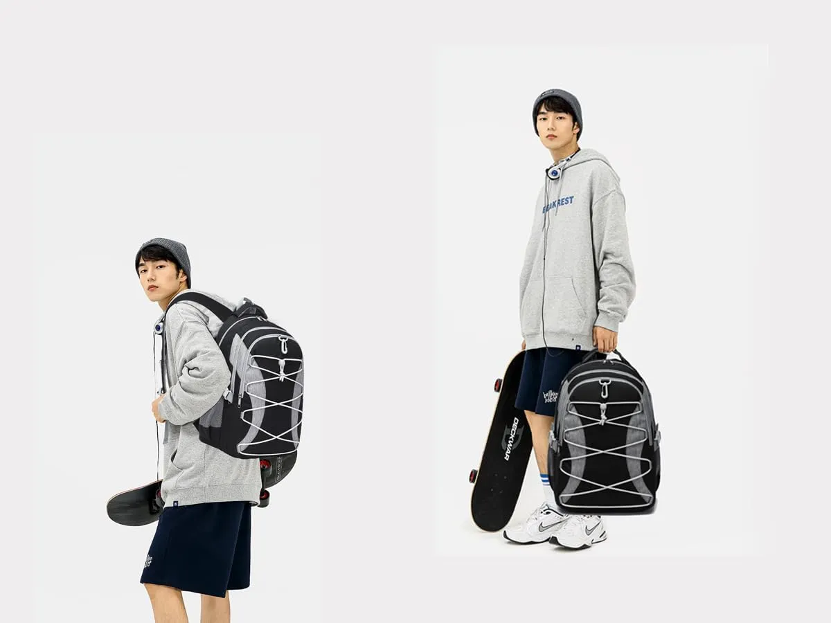 BLUEFAIRY Middle High School Backpack for Boys Girls Large Bookbag with Laptop Compartment Back to School Book Bags for Teens Teenagers Mochilas Escolares para Niños Niñas (Black/Gray, Solid)
