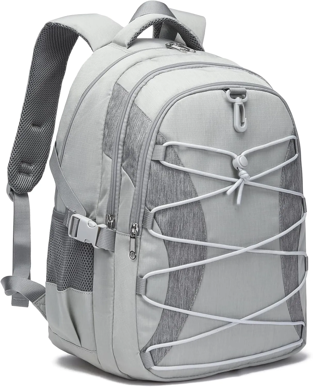BLUEFAIRY Middle High School Backpack for Boys Girls Large Bookbag with Laptop Compartment Back to School Book Bags for Teens Teenagers Mochilas Escolares para Niños Niñas (Light Gray/Gray, Solid)