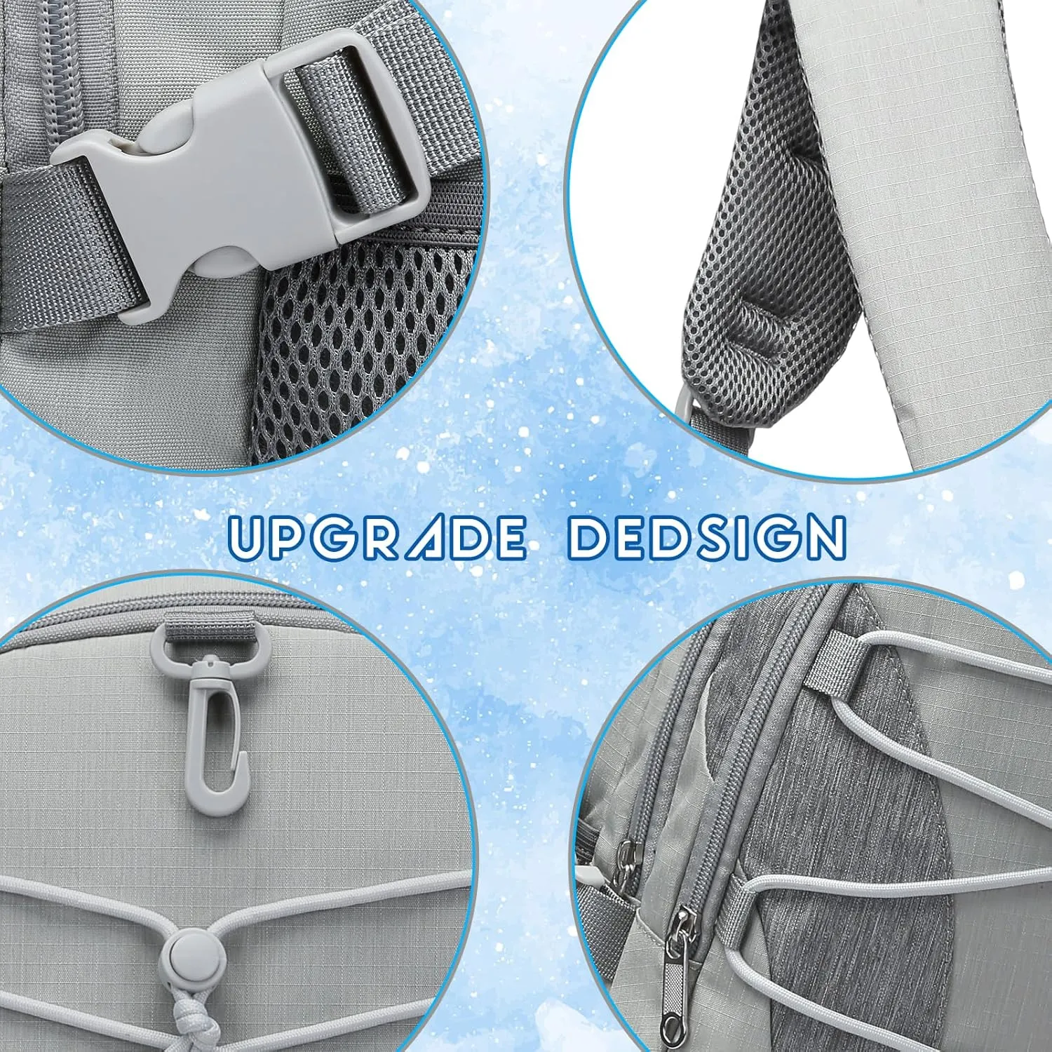 BLUEFAIRY Middle High School Backpack for Boys Girls Large Bookbag with Laptop Compartment Back to School Book Bags for Teens Teenagers Mochilas Escolares para Niños Niñas (Light Gray/Gray, Solid)