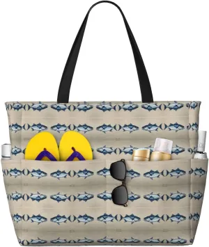 Bluefish04 Beach Tote Bag For Women Beach Bag Waterproof And Sandproof Tote Bag Large Travel Bag