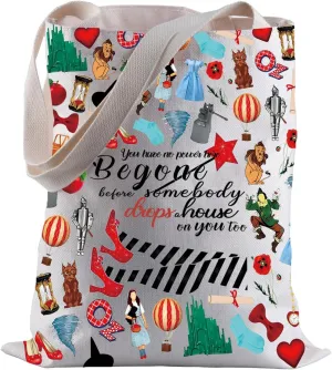 BLUPARK Wizard Musical Movie Inspired Tote Bag You Have No Power Here Travel Shopping Bag For Dorothy Fans
